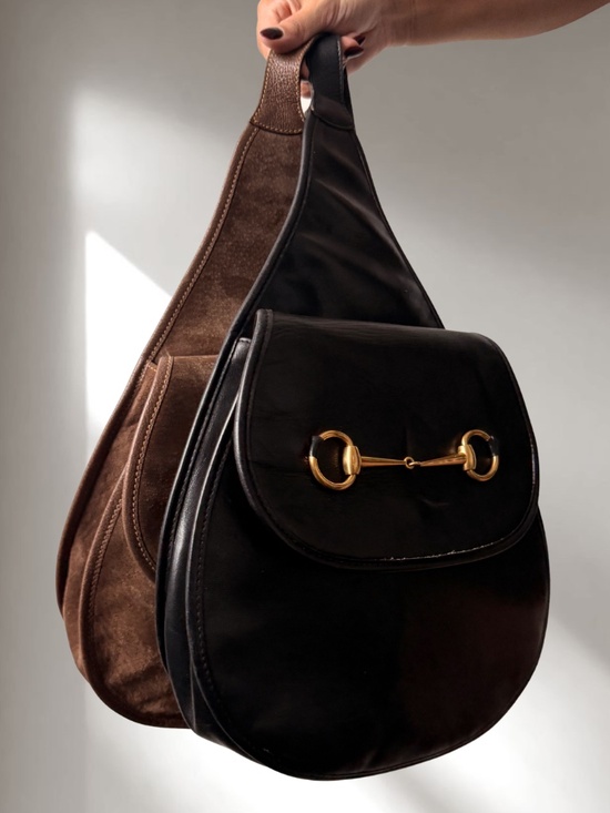 Gucci Handbags - Vintage Gucci Horsebit Black Leather Sling Bag